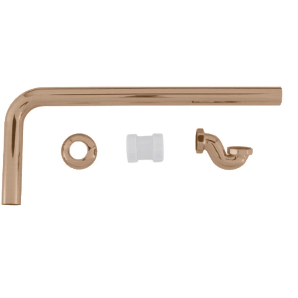 BC Designs Brushed Copper Exposed Low Bath Trap & Adaptor Cut Out